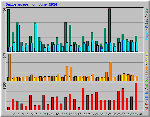 Daily usage for June 2024