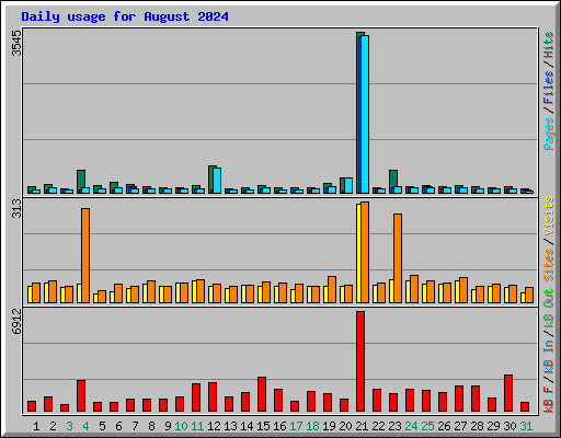 Daily usage for August 2024