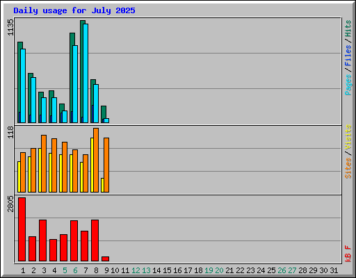 Daily usage for July 2025