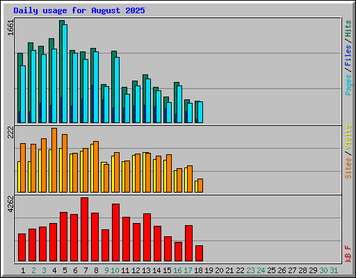Daily usage for August 2025