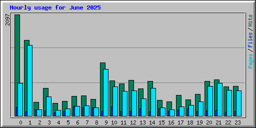 Hourly usage for June 2025
