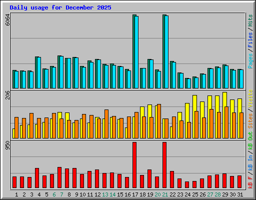 Daily usage for December 2025